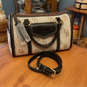 Dooney & Bourke Logo Barrel bag black florentine whip stitch